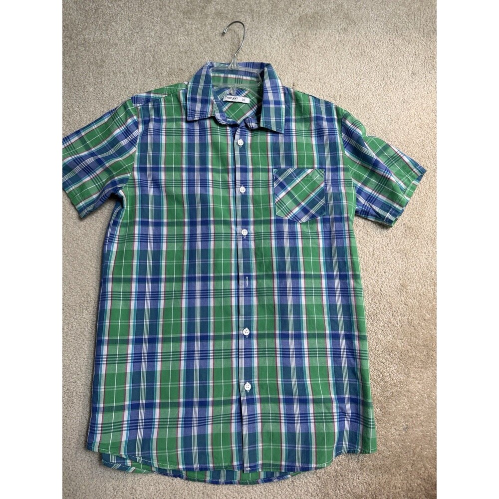 Tronjori Button Down Shirt Boys Size‎ 16 Great School Pictures